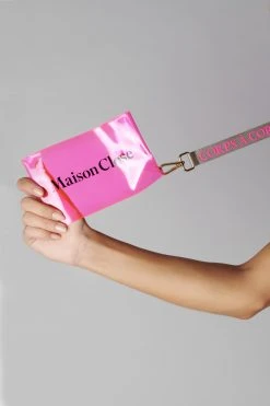 Maison Close Pouch With Keychain - Corps à Corps - Neon Pink