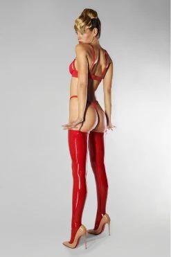 Maison Close Latex Stockings - Les Fétiches - Red 4 Maison Close Latex Stockings - Les Fétiches - Red