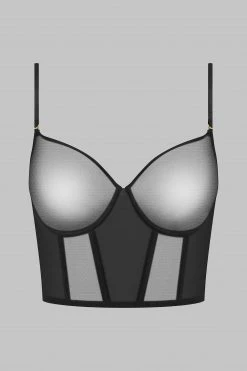 Maison Close Bustier Bra - L'Amoureuse - Black Dahlia
