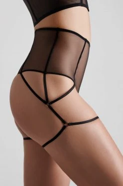 Maison Close High-waist Thong - L'Amoureuse - Black Dahlia