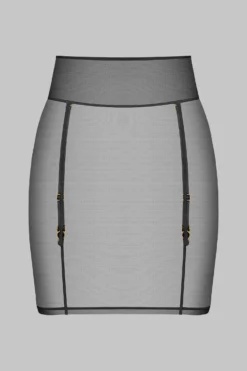 Maison Close Skirt With Suspenders - L'Amoureuse - Black Dahlia