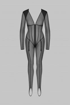 Maison Close Catsuit - L'Amoureuse - Black Dahlia
