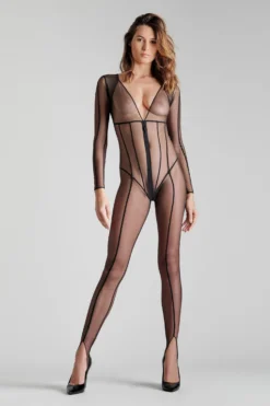 Maison Close Catsuit - L'Amoureuse - Black Dahlia