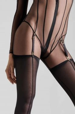 Maison Close Catsuit - L'Amoureuse - Black Dahlia
