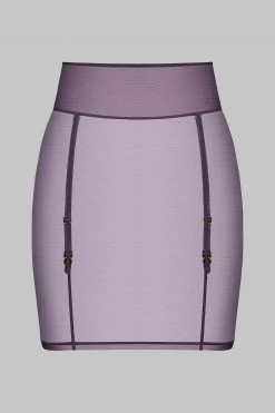 Maison Close Skirt With Suspenders - L'Amoureuse - Purple Orchid