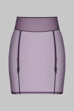 Maison Close Skirt With Suspenders - L'Amoureuse - Purple Orchid