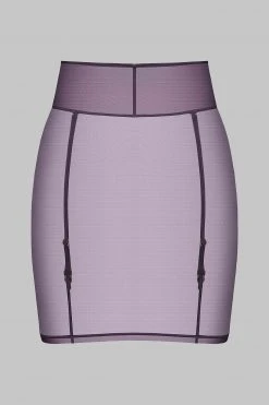 Maison Close Skirt With Suspenders - L'Amoureuse - Purple Orchid