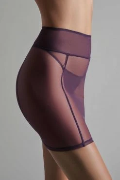 Maison Close Skirt With Suspenders - L'Amoureuse - Purple Orchid