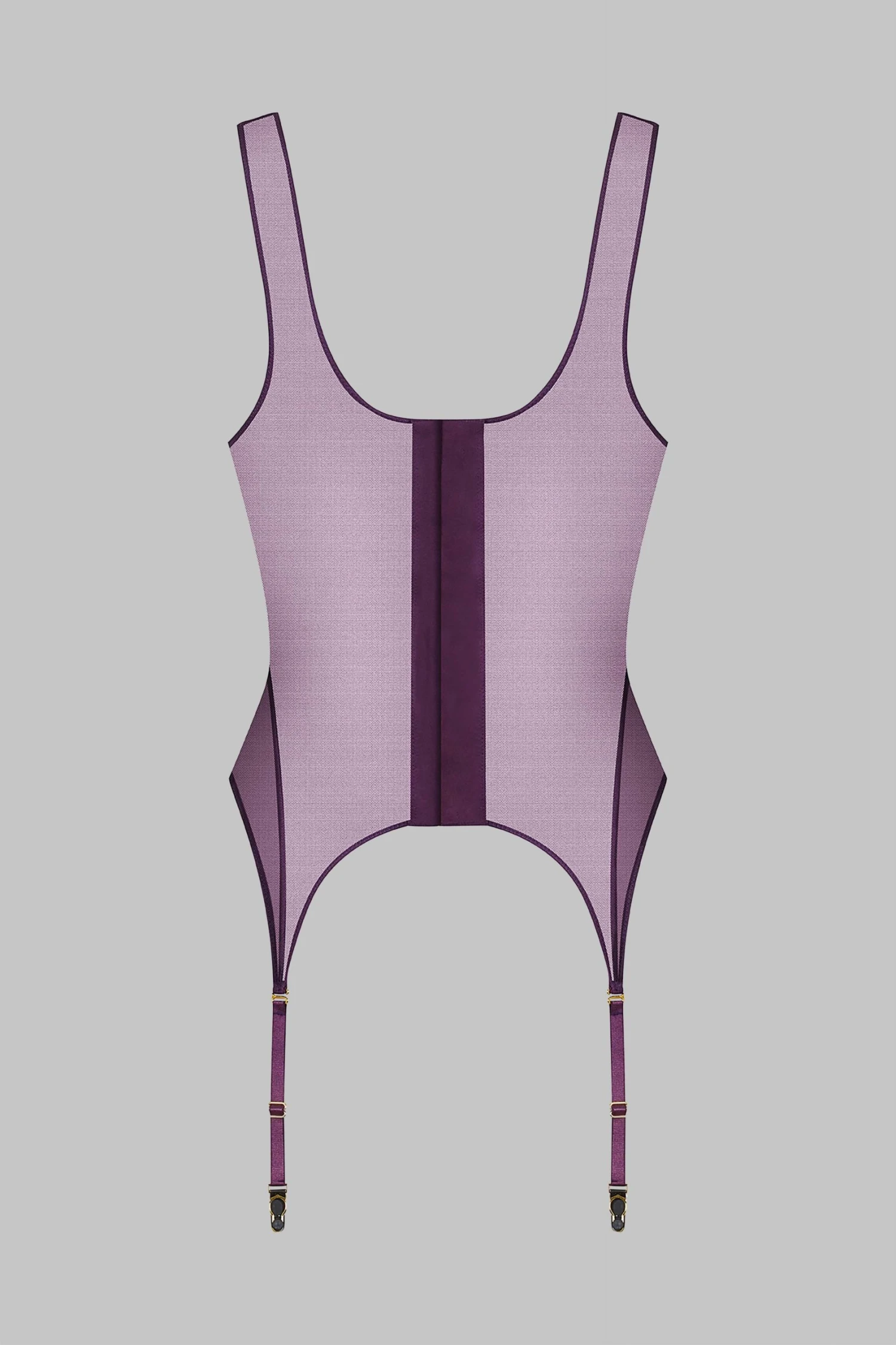 Maison Close Corset Top With Suspenders - L'Amoureuse - Purple Orchid Maison Close Corset Top With Suspenders - L'Amoureuse - Purple Orchid