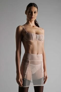 Maison Close Skirt With Suspenders - L'Amoureuse - Pink Peony