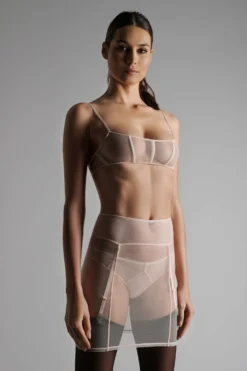 Maison Close Skirt With Suspenders - L'Amoureuse - Pink Peony