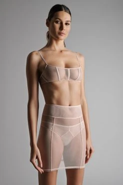 Maison Close Skirt With Suspenders - L'Amoureuse - Pink Peony