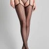Maison Close 20 Denier Cut And Curled Back And Front Seamed Stockings - Black