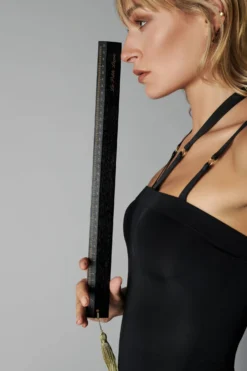 Maison Close Ruler Crop La Petite Lecon - 40 Cm - Les Burlesques - Black