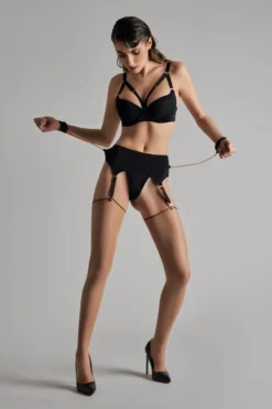 Maison Close Garter Belt With Cuffs - Tapage Nocturne - Black
