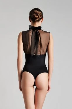 Maison Close Scarf Thong Body - Madame Rêve - Black