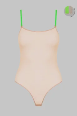 Maison Close Thong Body - Corps à Corps - Nude/Neon Green/Gold