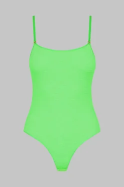 Maison Close Corps à Corps Néon Thong Body - Corps à Corps Neon - Neon Green/Gold