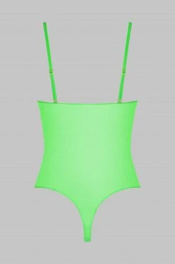 Maison Close Corps à Corps Néon Thong Body - Corps à Corps Neon - Neon Green/Gold