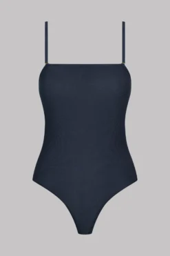 Maison Close Thong Body With Straps - La Femme Amazone - Dark Gray