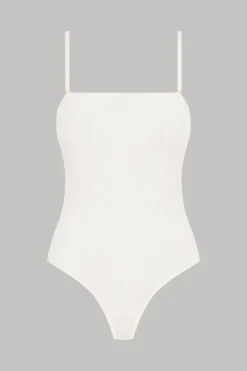 Maison Close Thong Body With Straps - La Femme Amazone - Ivory