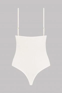 Maison Close Thong Body With Straps - La Femme Amazone - Ivory