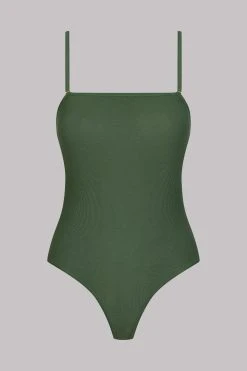 Maison Close Thong Body With Straps - La Femme Amazone - Khaki