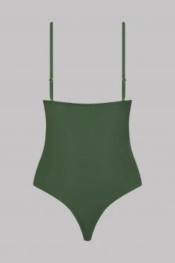 Maison Close Thong Body With Straps - La Femme Amazone - Khaki