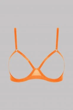 Maison Close Corps à Corps Néon Naked Breast Bra - Corps à Corps Neon - Neon Orange/Gold