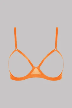 Maison Close Corps à Corps Néon Naked Breast Bra - Corps à Corps Neon - Neon Orange/Gold
