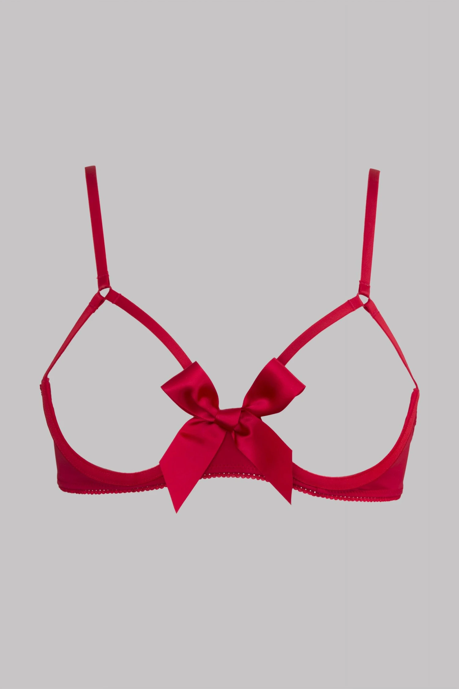 Maison Close Cupless Bra With Bow - Le Petit Secret - Red Le Petit Secret Microfibre Maison Close Cupless Bra With Bow - Le Petit Secret - Red Le Petit Secret Microfibre