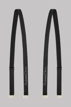 Maison Close Signatures Shoulder Straps For Bra - Signature - Black/Gold - 1 Pair