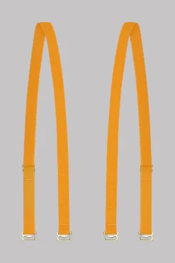 Maison Close Signatures Shoulder Straps For Bra - Signature - Neon Orange/Gold - 1 Pair