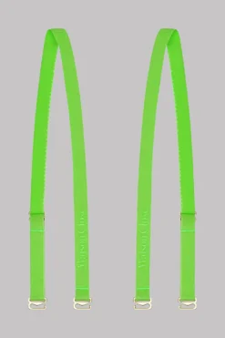 Maison Close Shoulder Straps For Bra - Signature - Neon Green/Gold - 1 Pair