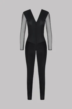 Maison Close Catsuit With Long Sleeves - Pure Tentation - Black