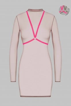 Maison Close Dress With Harness - Corps à Corps - Ginger Snap/Neon Pink/Gold