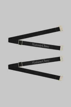 Maison Close Signatures Suspenders Straps - Signature - Black/Gold - 4 Pieces