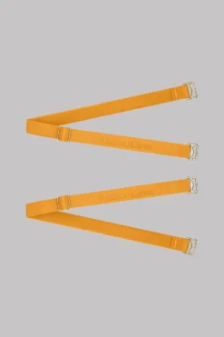 Maison Close Straps For Thong - Signature - Neon Orange/Gold - 1 Pair Signatures