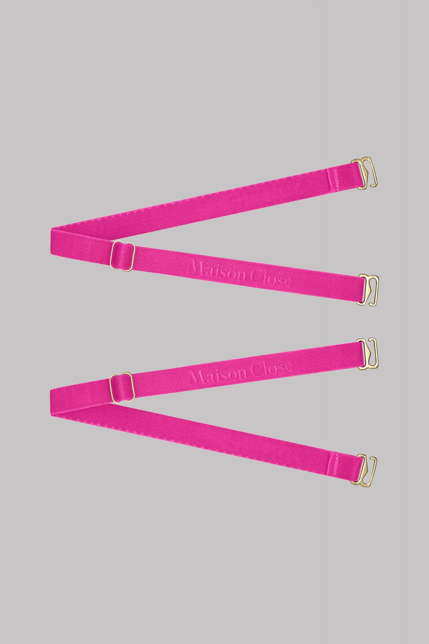 Maison Close Straps For Thong - Signature - Neon Pink/Gold - 1 Pair 4 Maison Close Straps For Thong - Signature - Neon Pink/Gold - 1 Pair