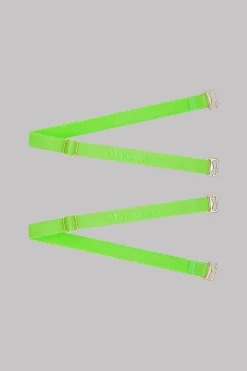 Maison Close Straps For Thong - Signature - Neon Green/Gold - 1 Pair Signatures