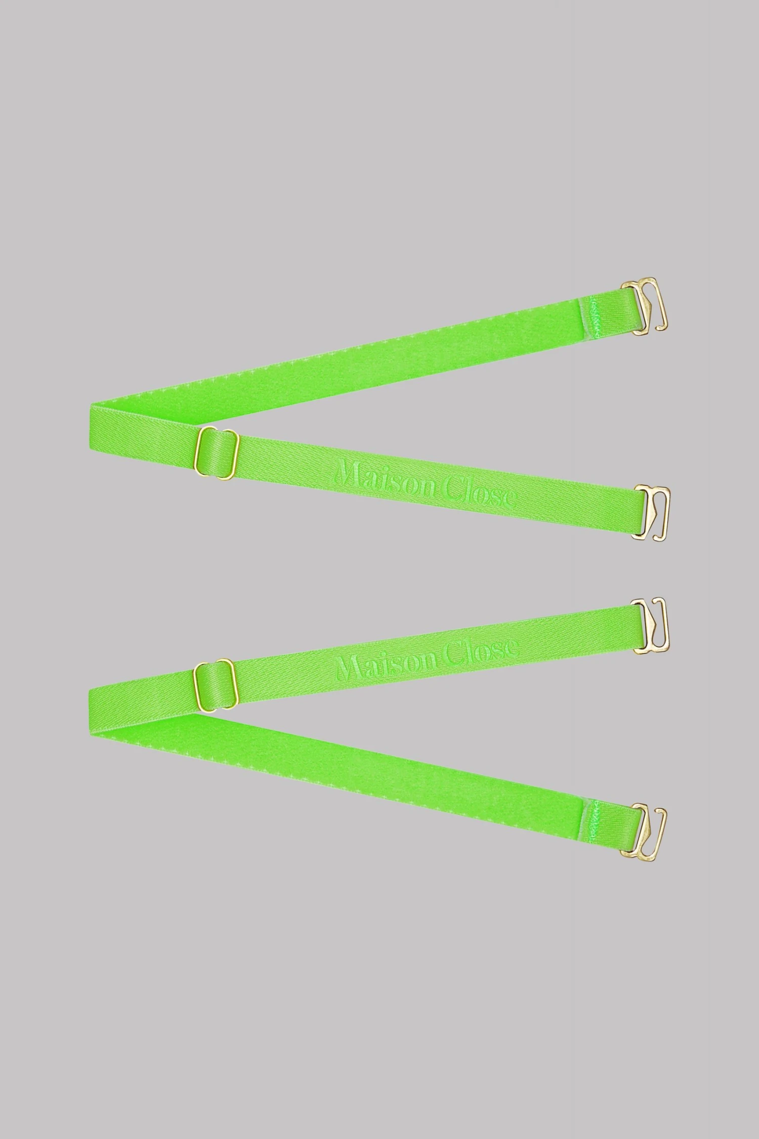 Maison Close Straps For Thong - Signature - Neon Green/Gold - 1 Pair Signatures 4 Maison Close Straps For Thong - Signature - Neon Green/Gold - 1 Pair Signatures
