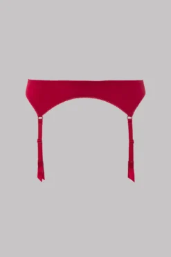 Maison Close Le Petit Secret Microfibre Garter Belt - Le Petit Secret - Red