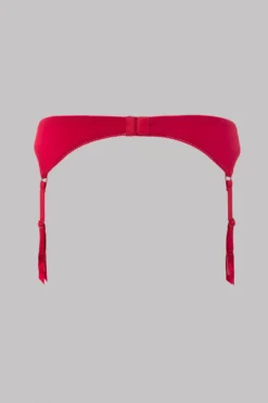 Maison Close Le Petit Secret Microfibre Garter Belt - Le Petit Secret - Red