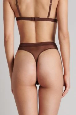 Maison Close High Waist Thong - Corps à Corps - Brown