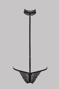 Maison Close Openable Thong With Harness - Le Petit Secret Dentelle