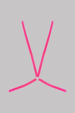 Maison Close Harness - Signature - Neon Pink/Gold