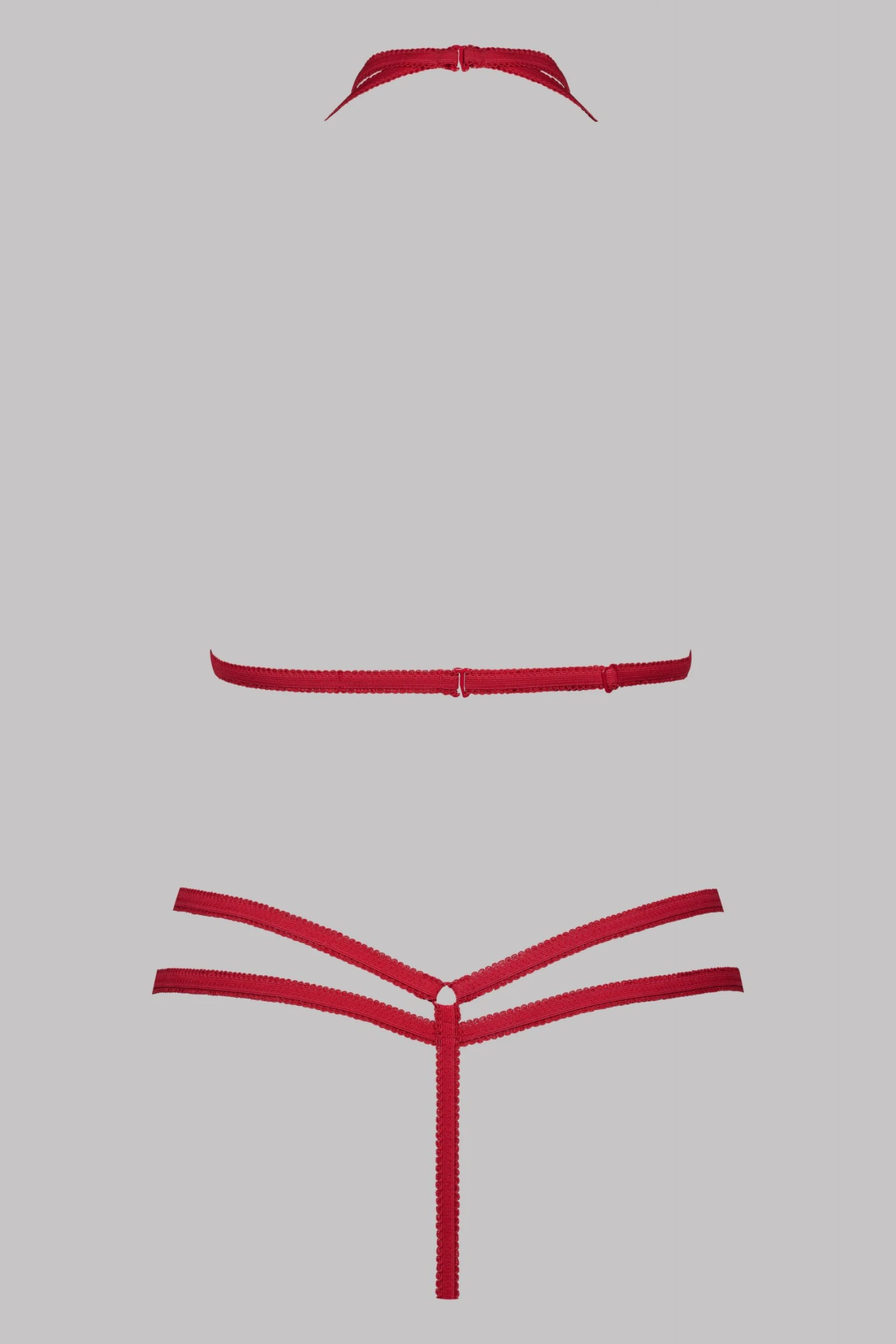 Maison Close Harness & Thong Set - Le Petit Secret - Red Maison Close Harness & Thong Set - Le Petit Secret - Red