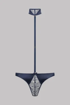 Maison Close Thong Harness - Villa Satine Navy Blue