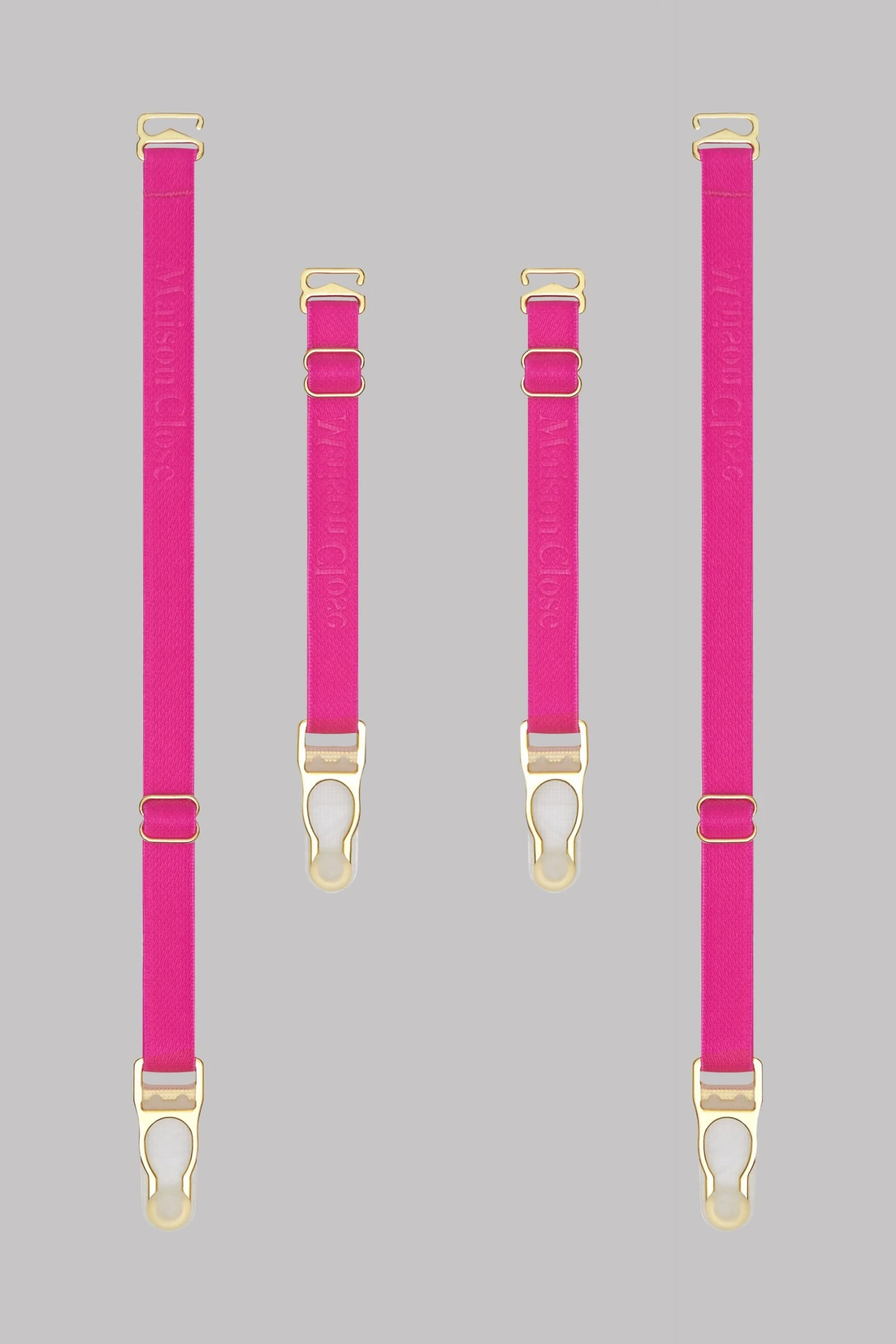 Maison Close Suspenders Straps - Signature - Neon Pink/Gold - 4 Pieces 4 Maison Close Suspenders Straps - Signature - Neon Pink/Gold - 4 Pieces