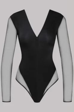 Maison Close Thong Body With Zip - Pure Tentation - Black